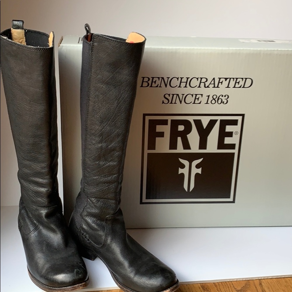 Frye Molly Gore Tall leather riding boot (black)